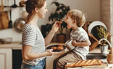 mother feeding her child